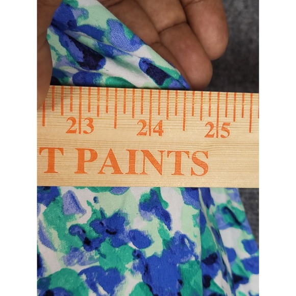 CJ Banks Womens Button Down Shirt Abstract Print Blue Green White Top 3xl Casual - Picture 6 of 7